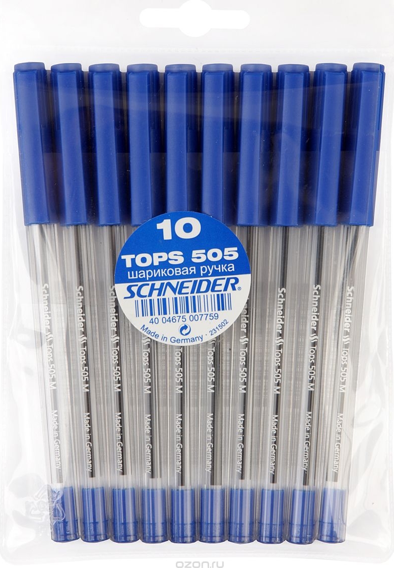 

Набор ручек шариковых Schneider 505M, синие, 0,8 мм, 10 шт.