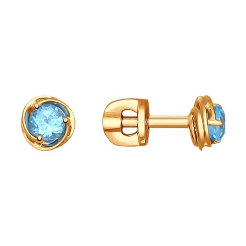 

Серьги-пусеты из красного золота ЯХОНТ Ювелирный 135851, топаз, 135851