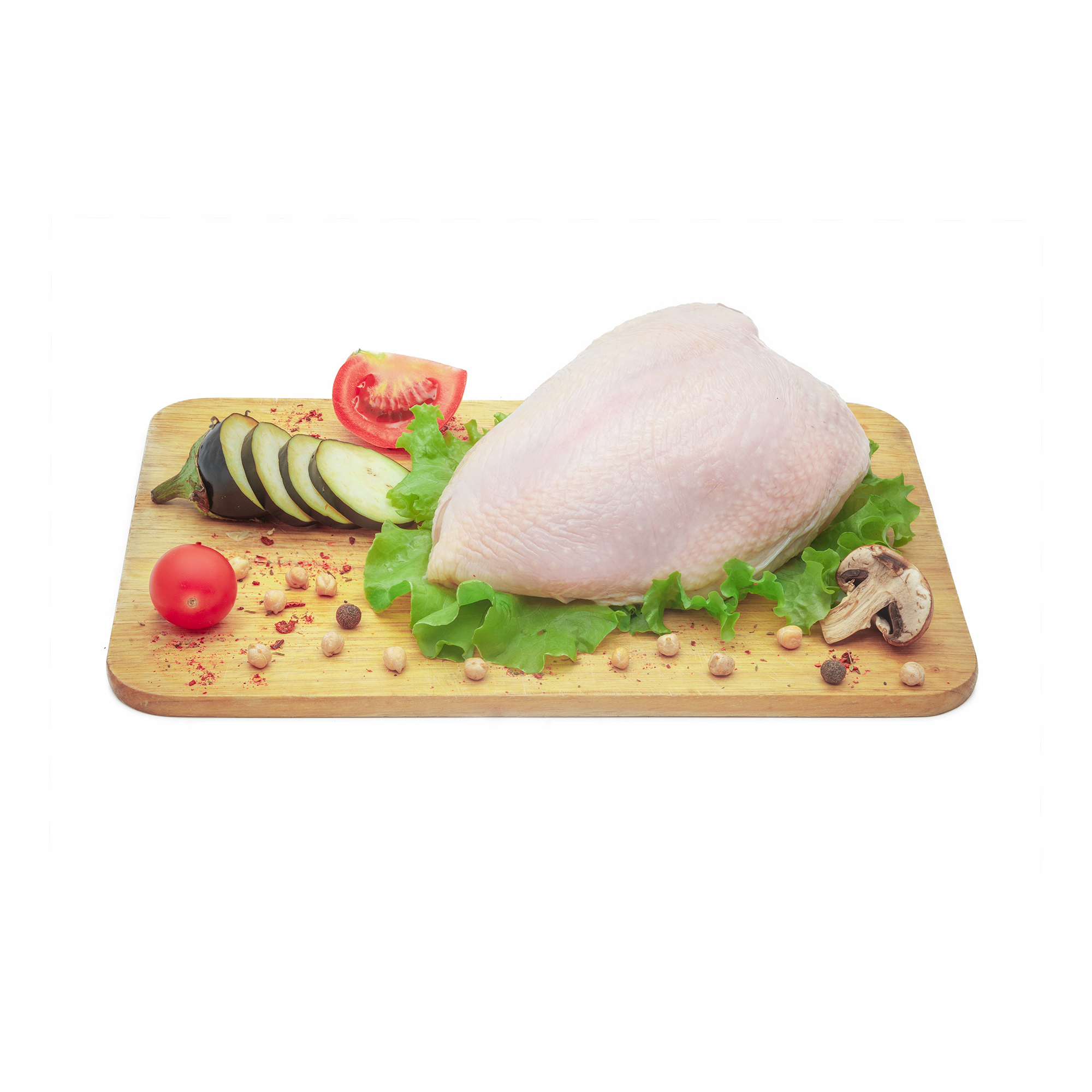 

Грудка цыпленка-бройлера на кости с кожей Курико охлажденное