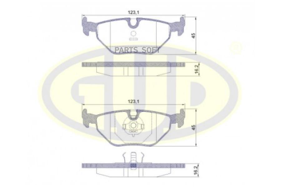 

Тормозные колодки G.U.D. задние дисковые GBP026500