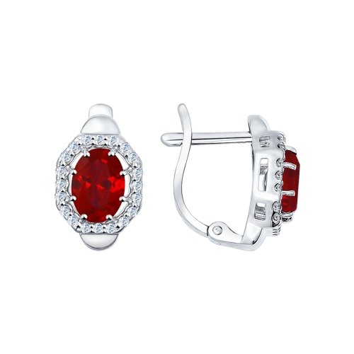 

Серьги из серебра ЯХОНТ Золотой 136600, рубин/фианит, 136600