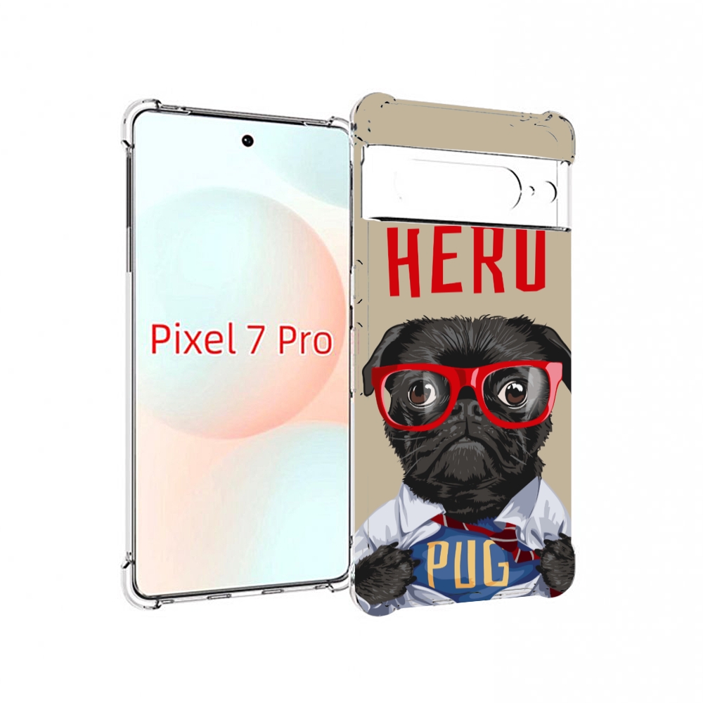 

Чехол Mypads Герой-Pug Для Google Pixel 7 Pro, Прозрачный, Tocco
