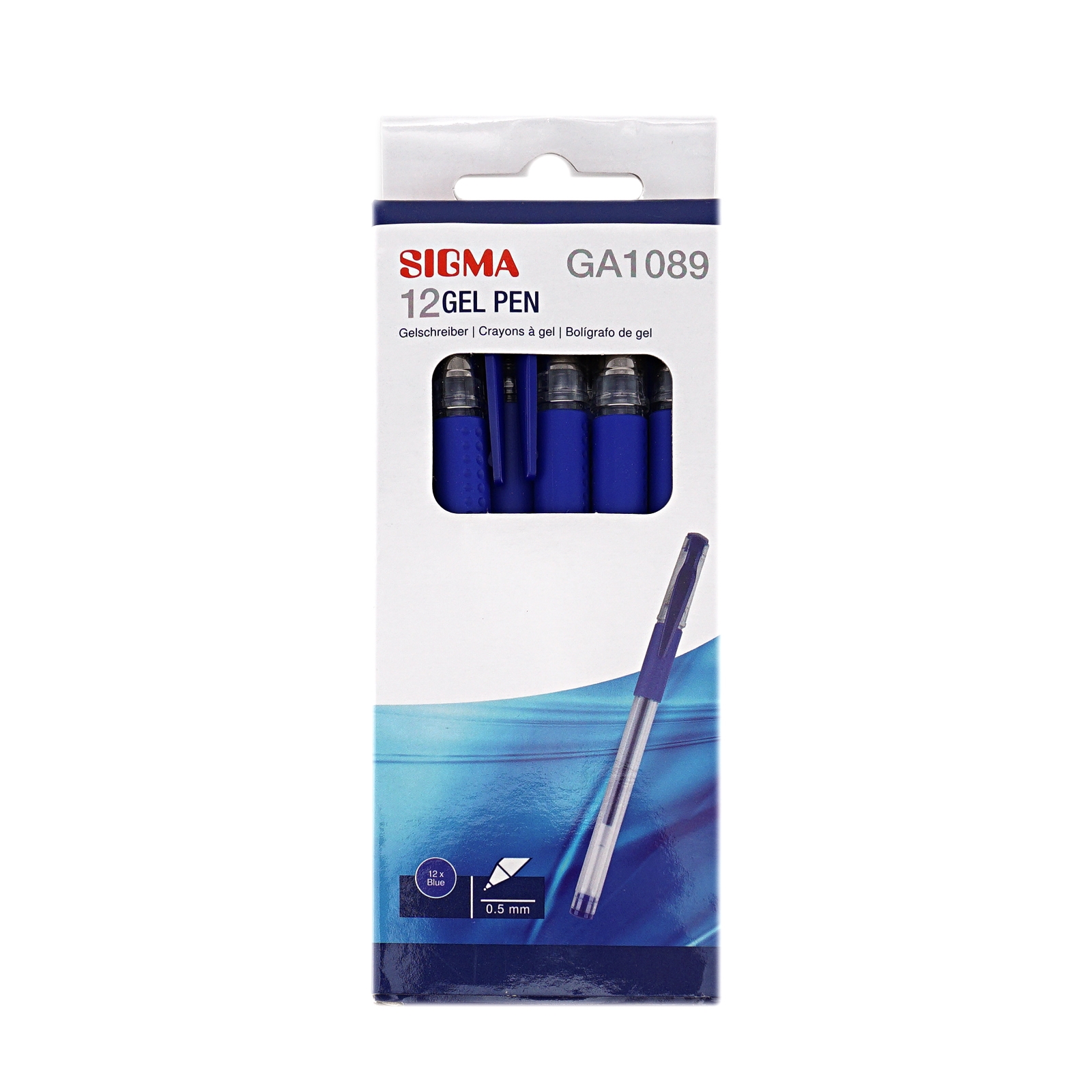 Набор ручек гелевых SIGMA, синяя, 0,5 мм, 12 шт.