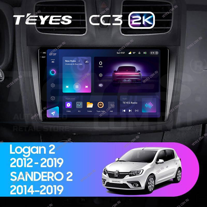 Штатная магнитола Teyes CC3 2K 464 Renault Logan 2 2012-2022 F1 43900₽