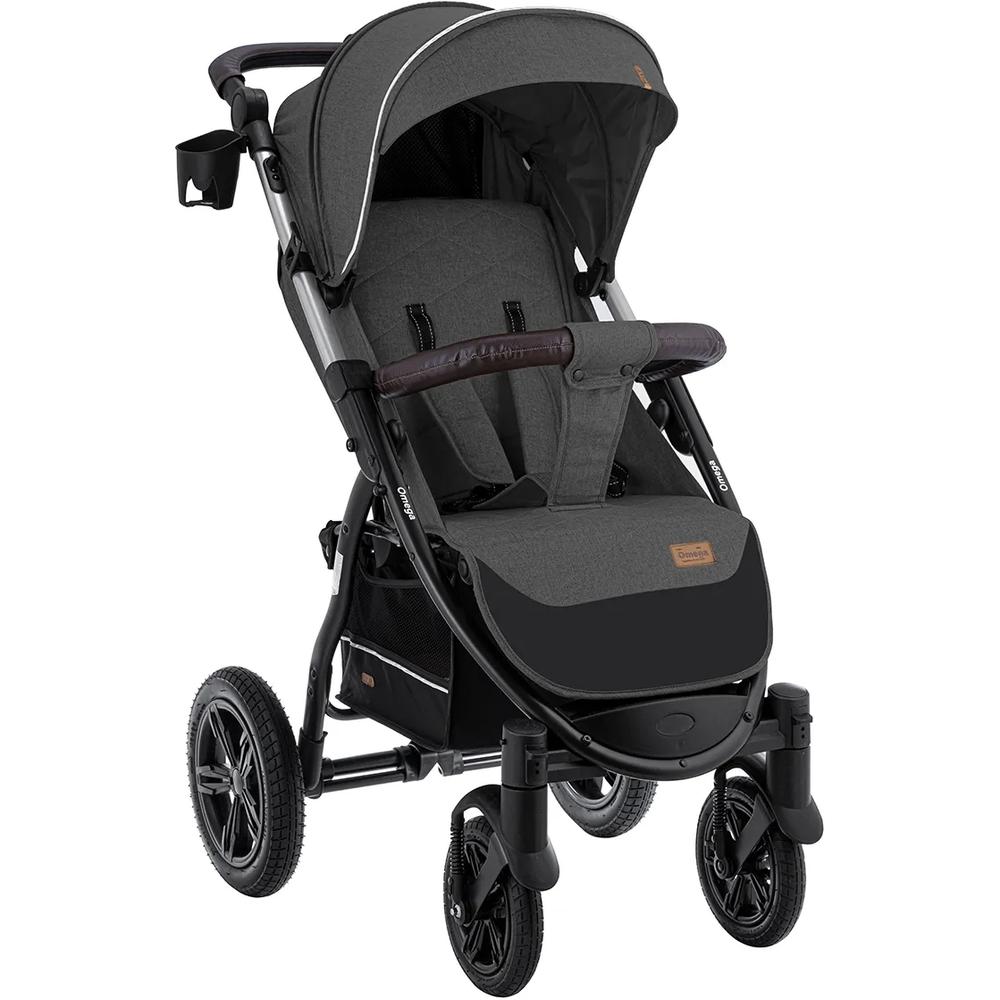 фото Прогулочная коляска baby tilly omega crl-1611 dark grey (гелевые колеса) carrello