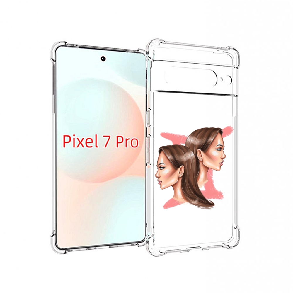 

Чехол Mypads Девушка-Близнецы Женский Для Google Pixel 7 Pro, Прозрачный, Tocco