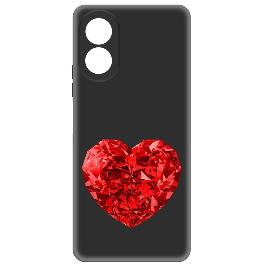 

Чехол-накладка Krutoff Рубиновое сердце для Oppo A18, Черный