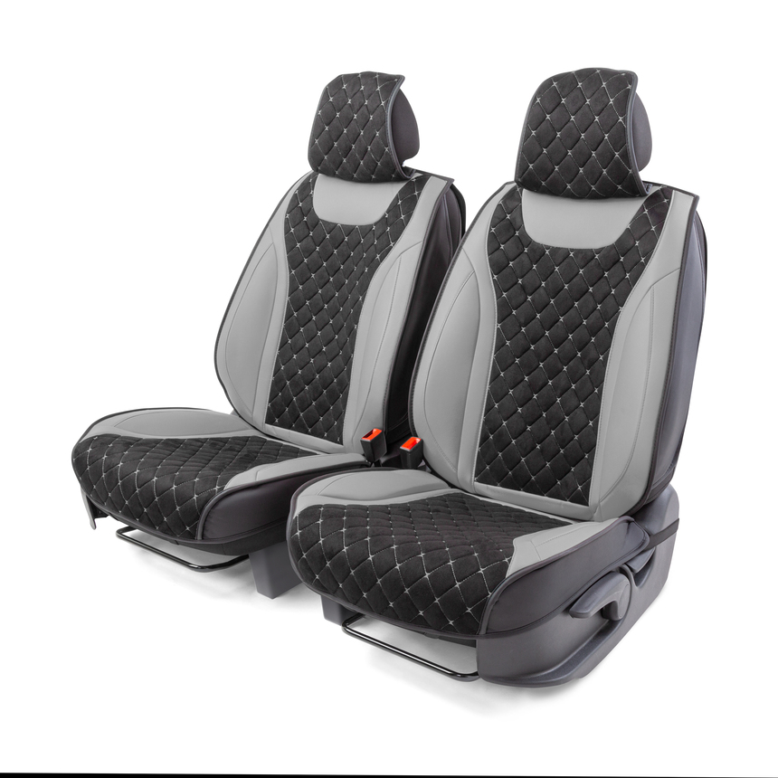 

Каркасн. 3D накидки на пер сиденья Car Performance 2 шт. экокожа/алькантара CUS-3044 BK/GY