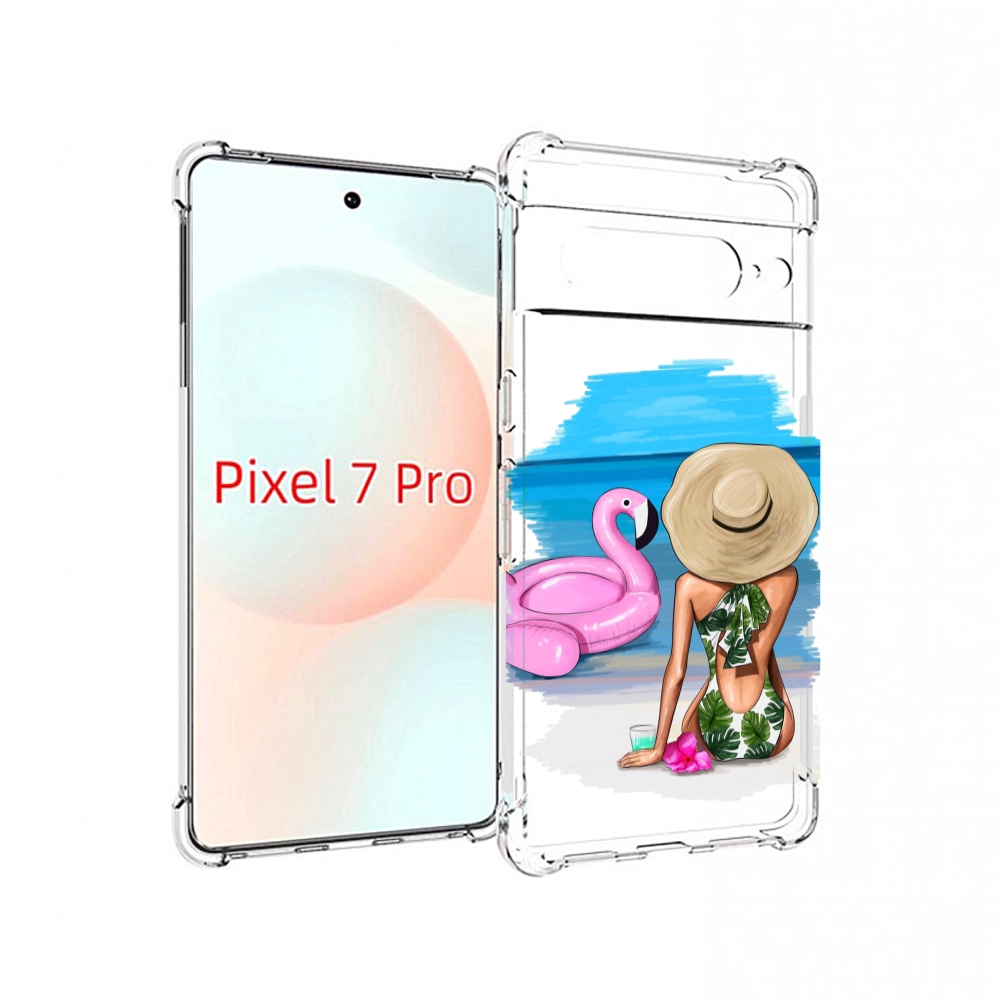 

Чехол Mypads Девушка-И-Фламинго Женский Для Google Pixel 7 Pro, Прозрачный, Tocco
