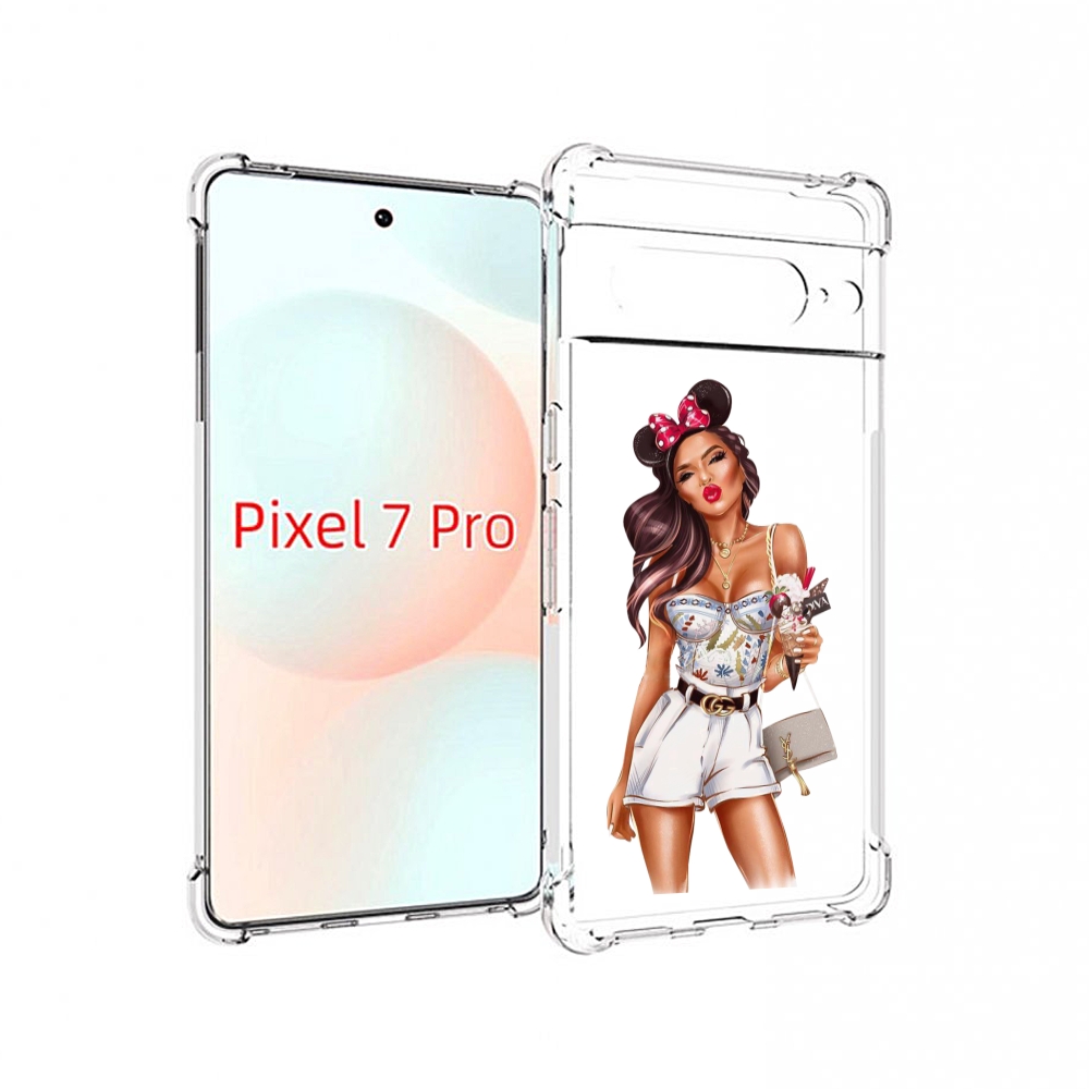 

Чехол Mypads Девушка-Микки Для Google Pixel 7 Pro, Прозрачный, Tocco