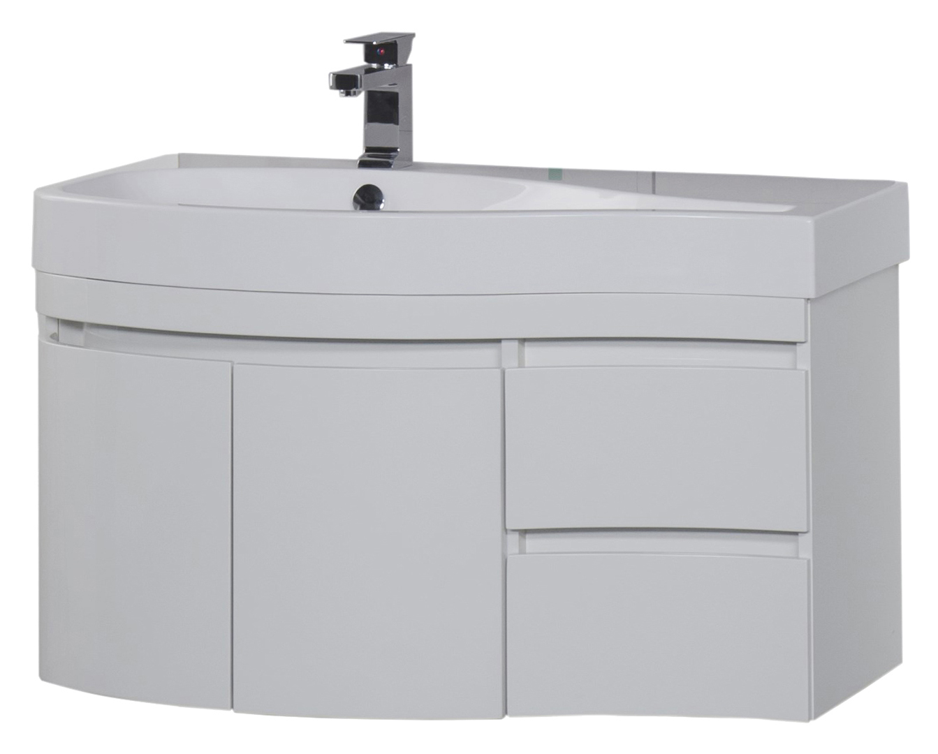 

Тумба с раковиной Aquanet Сопрано 2-95 белая L, Белый