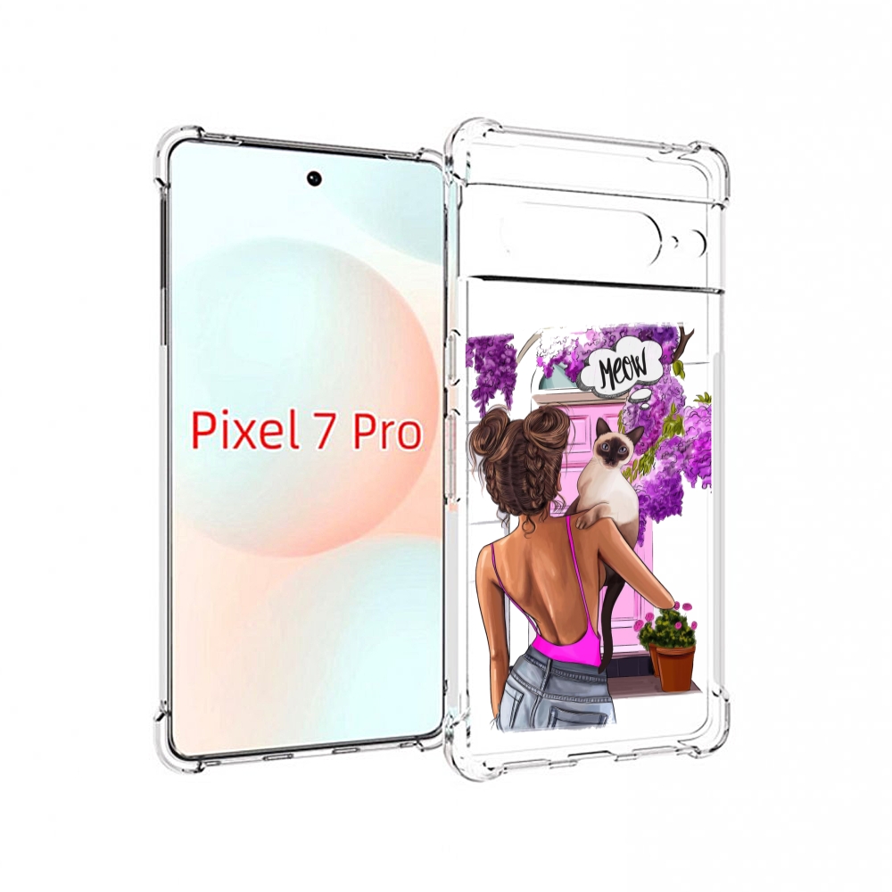

Чехол Mypads Девушка-С-Котиком Женский Для Google Pixel 7 Pro, Прозрачный, Tocco