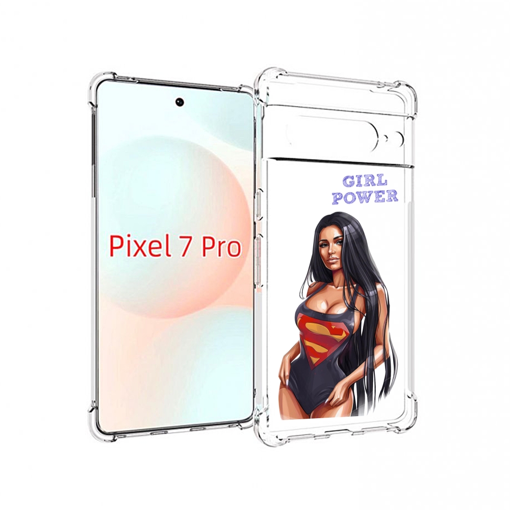 

Чехол Mypads Девушка-Супермен Женский Для Google Pixel 7 Pro, Прозрачный, Tocco