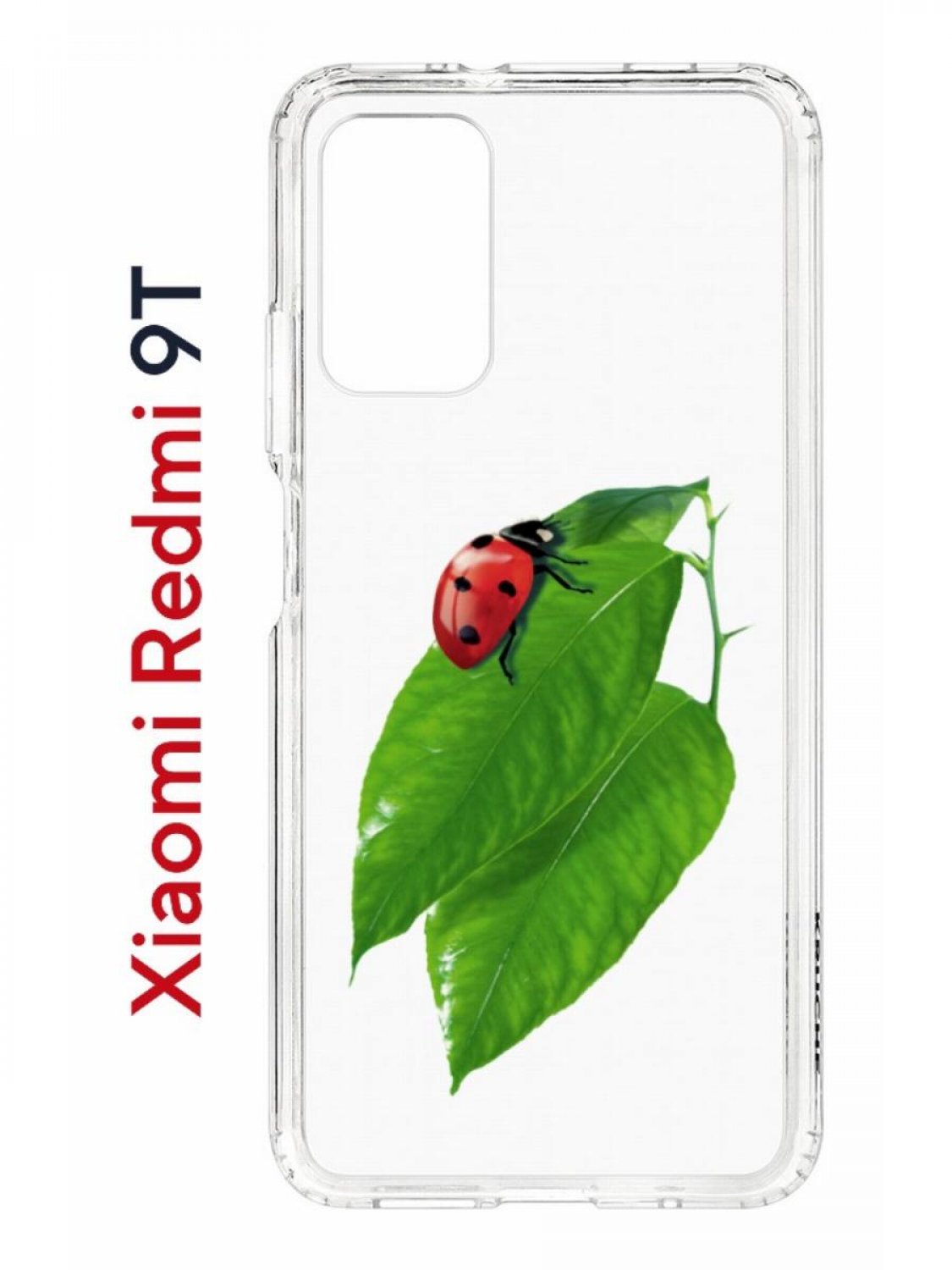 фото Чехол на redmi 9t с принтом kruche print ladybug,противоударный бампер,с защитой камеры кruче