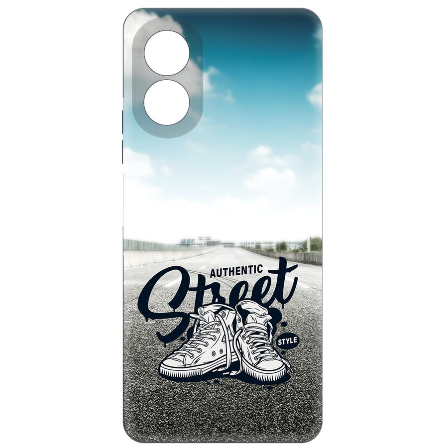 

Чехол-накладка Krutoff Кроссовки мужские Уличный стиль для Oppo A18, Черный