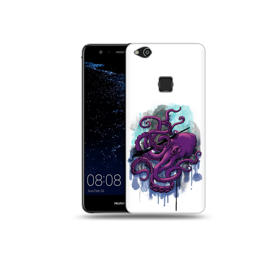 Чехол MyPads Tocco для Huawei P10 Lite фиолетовый осьминог (PT62135.59.658)