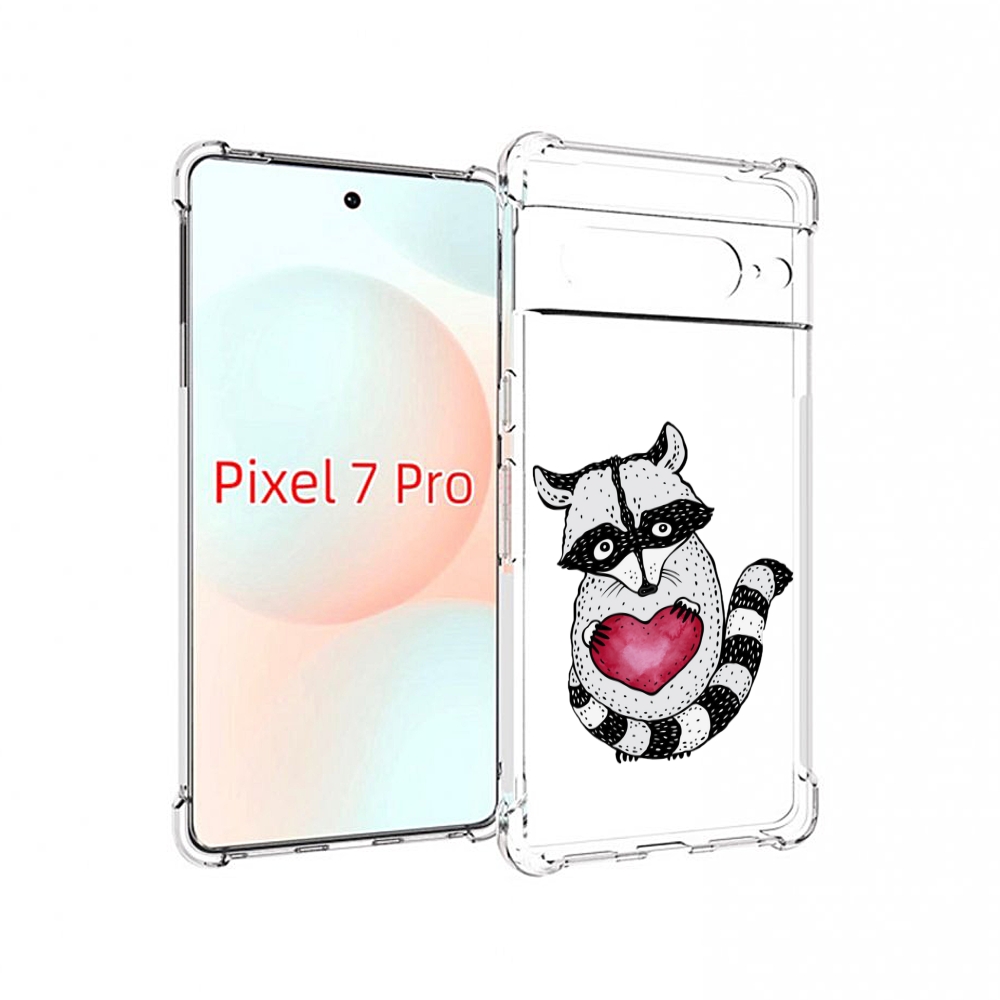 

Чехол Mypads Енот С Сердечком Для Google Pixel 7 Pro, Прозрачный, Tocco