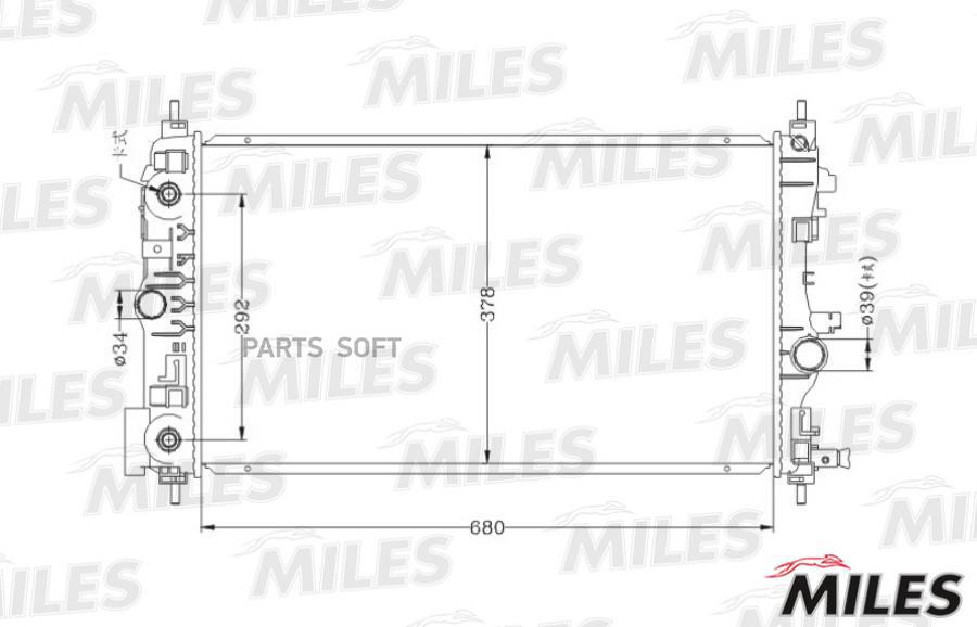 

MILES Радиатор охлаждения CHEVROLET CRUZE 1.4T A/T 09- паяный