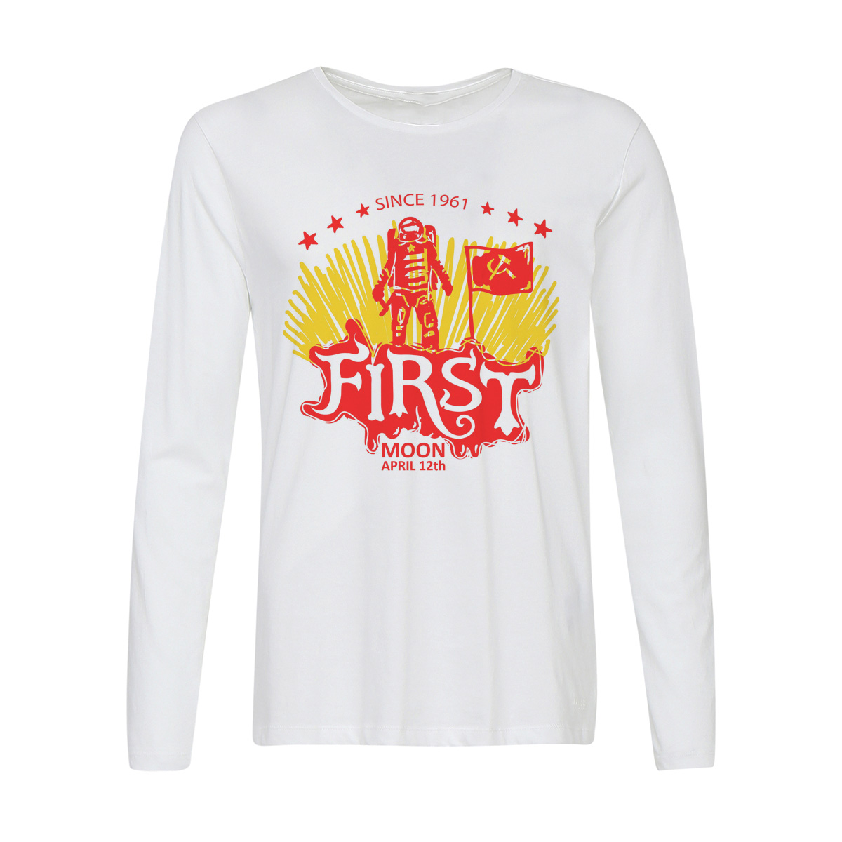 

Лонгслив CoolPodarok Иллюстрация. Косманавт 1961, Белый, w0151280