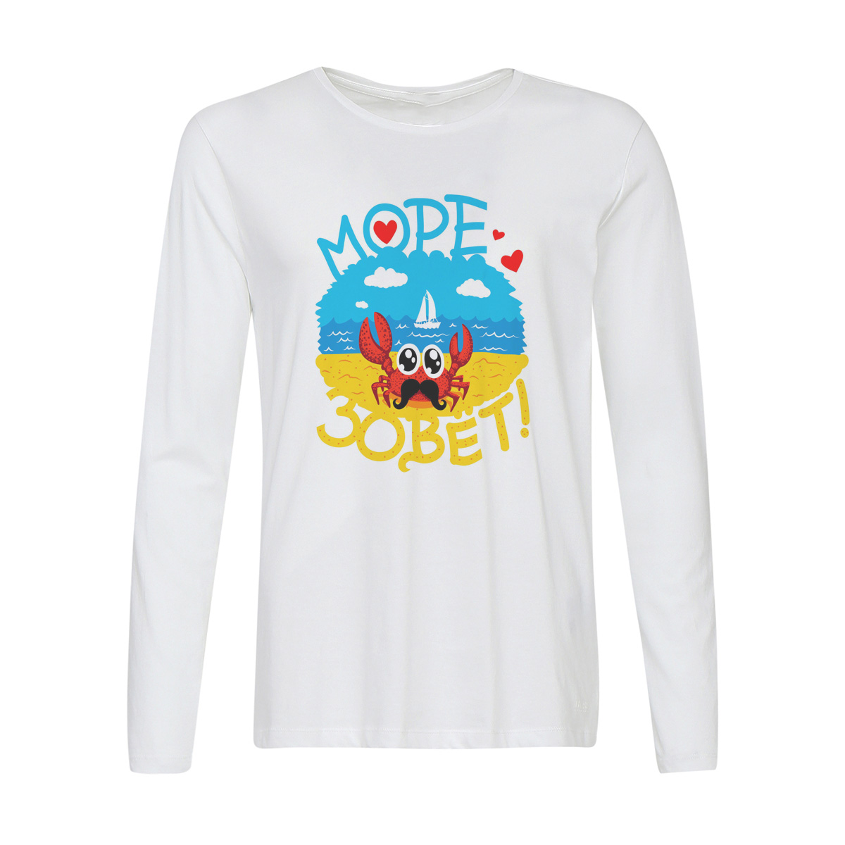 

Лонгслив CoolPodarok Иллюстрация. Море зовет, Белый, w0151284