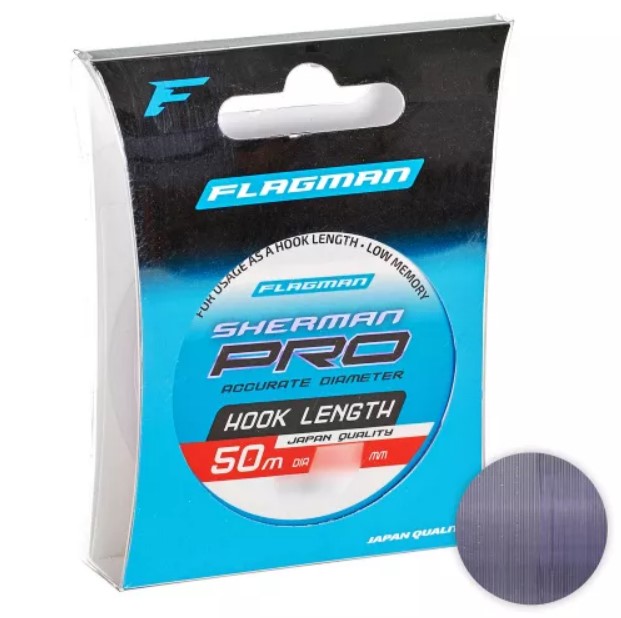 Леска Flagman Sherman Pro Hook Length 50м. 0.105мм. CLEAR