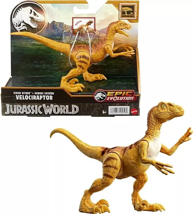 Фигурка динозавра Jurassic World Strike Attack Velociraptor HTK60, 1 шт.