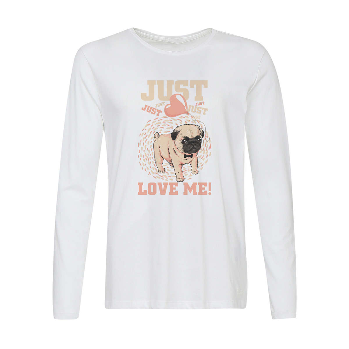 

Лонгслив CoolPodarok Иллюстрация. Сбака jast love me, Белый, w0151310