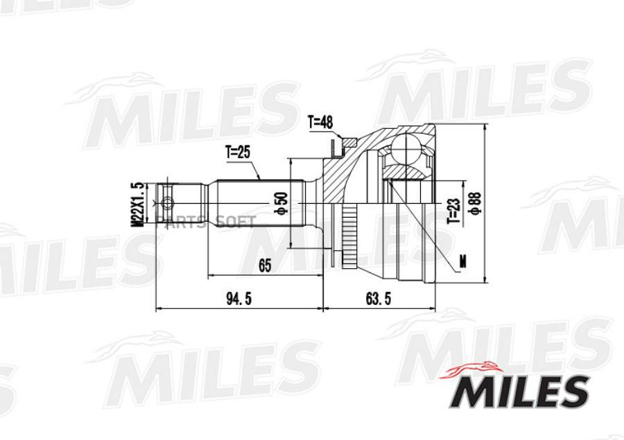 

Шрус Наружный MILES GA20166