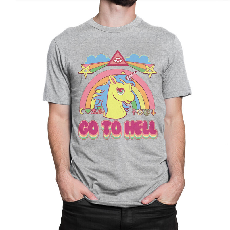 фото Футболка мужская dream shirts единорог - go to hell 1000326222 серая 3xl