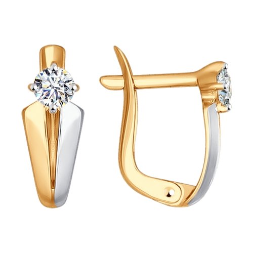 

Серьги из красного золота ЯХОНТ Ювелирный 138134, фианит, 138134