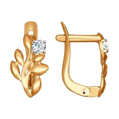 

Серьги из красного золота ЯХОНТ Золотой 138363, фианит, 138363