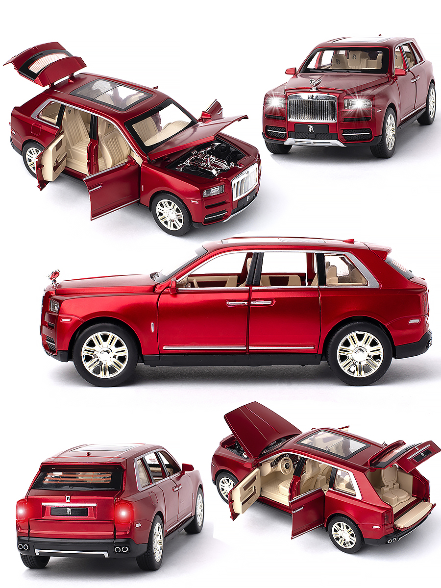 

Коллекционная железная машинка Rolls-Royce Cullinan CHE ZHI CARS 1:24, Красный, Rolls-Royce Cullinan