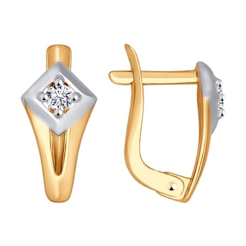 

Серьги из красного золота с фианитом Яхонт Ювелирный 139570, 139570