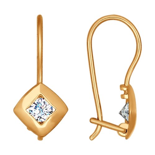 

Серьги из красного золота ЯХОНТ Золотой 139591, фианит, 139591