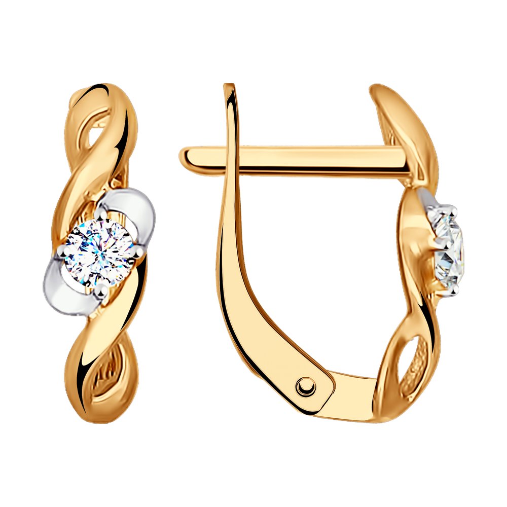 

Серьги из красного золота ЯХОНТ Золотой 139595, фианит, 139595