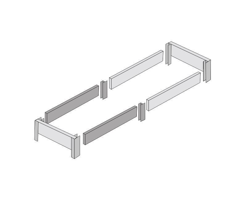 Удлинитель высокой грядки из ПВХ, 33 Урожая, +1 м, высота 20 см, цвет Дымчатый