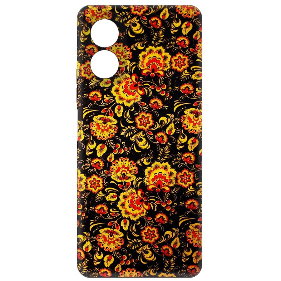 

Чехол-накладка Krutoff Хохлома для Oppo A18, Черный