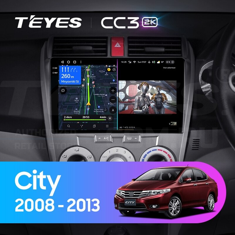 

Штатная магнитола Teyes CC3 2K 4/64 Honda City (2008-2013), CC3 2K