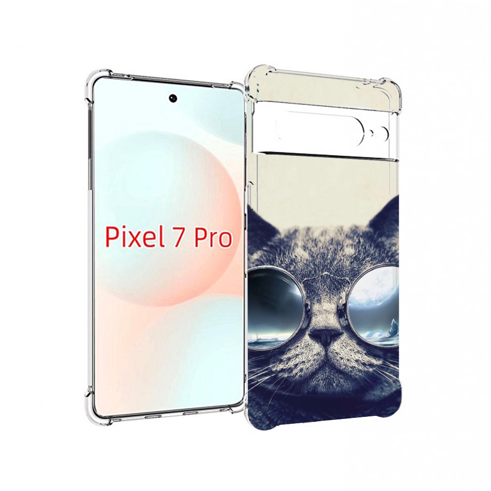 

Чехол Mypads Кот-В-Очках-2 Для Google Pixel 7 Pro, Прозрачный, Tocco