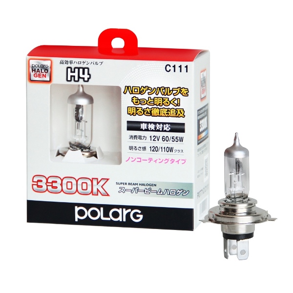 

Лампа повышенной яркости Super Beam H4 12V 60/55W (120/110W) 3300K (комплект 2 шт.) P0771C