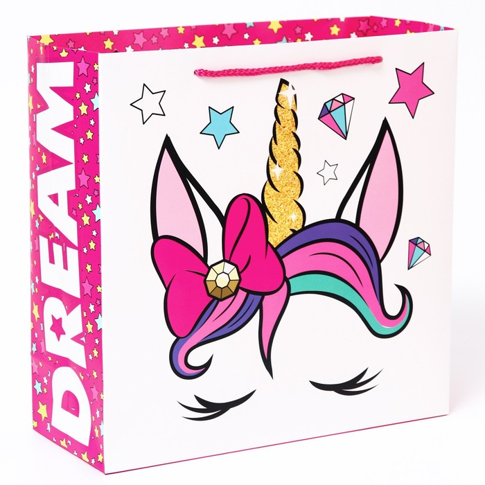 

Подарочный пакет ламинированный Unicorn, Минни Маус, 30 х 30 х 12, Розовый