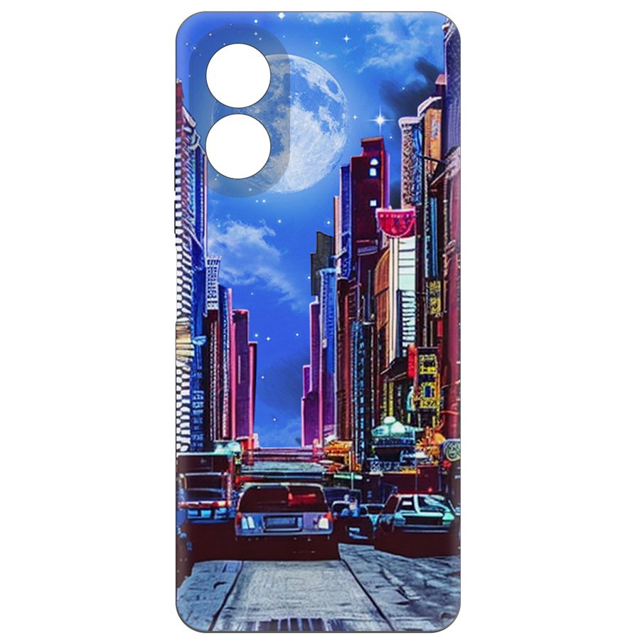 

Чехол-накладка Krutoff Ночной город для Oppo A18, Черный