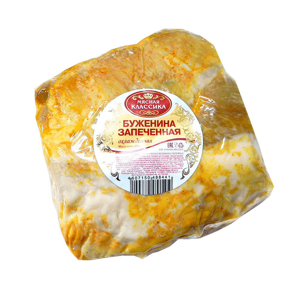 

Буженина Мясная классика Запеченная варено-копченая 600 г
