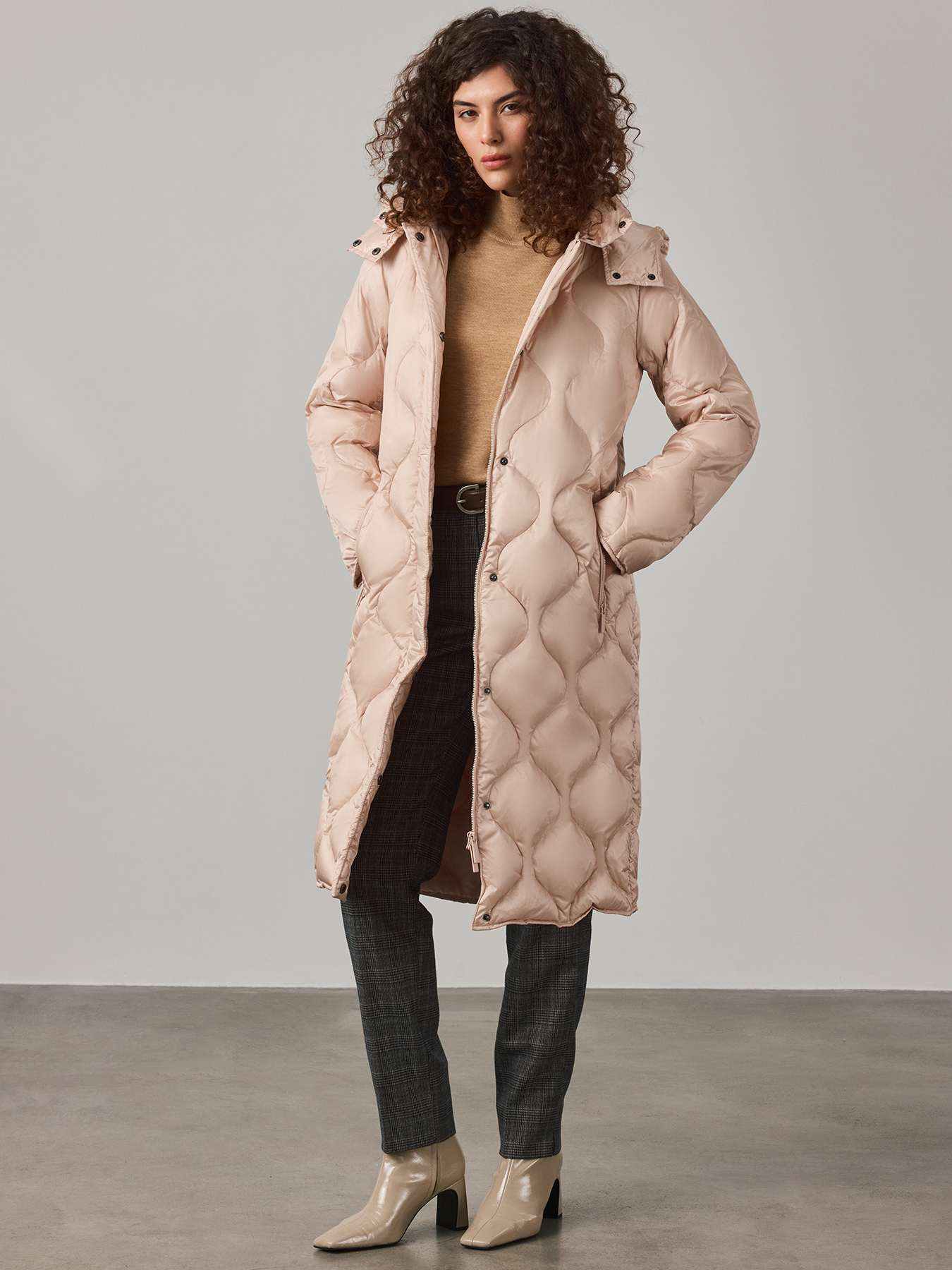 

Пальто женское Just Clothes 443686 бежевое 38 EU, Бежевый, 443686