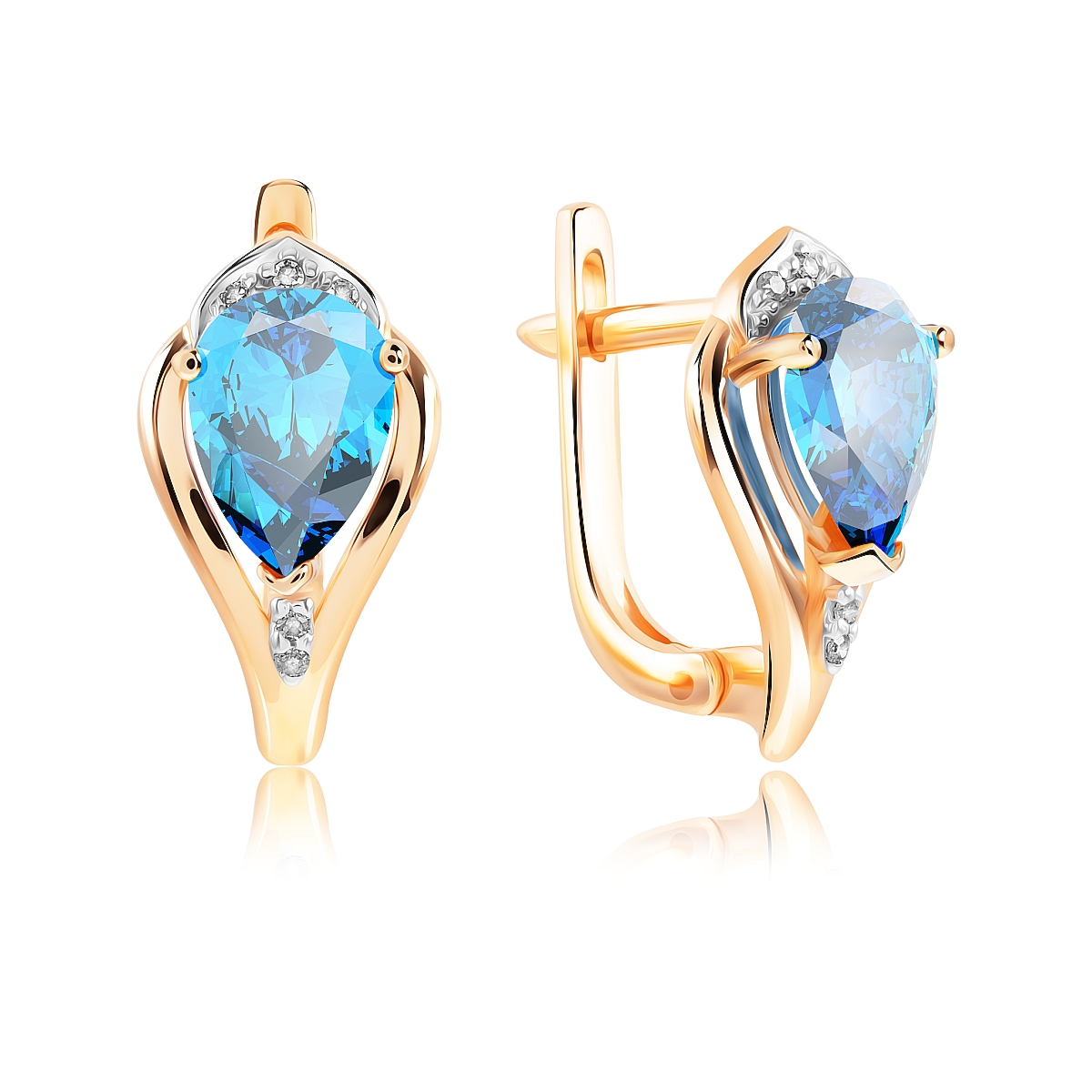 Серьги из золота с топазами и бриллиантами VALTERA 111687