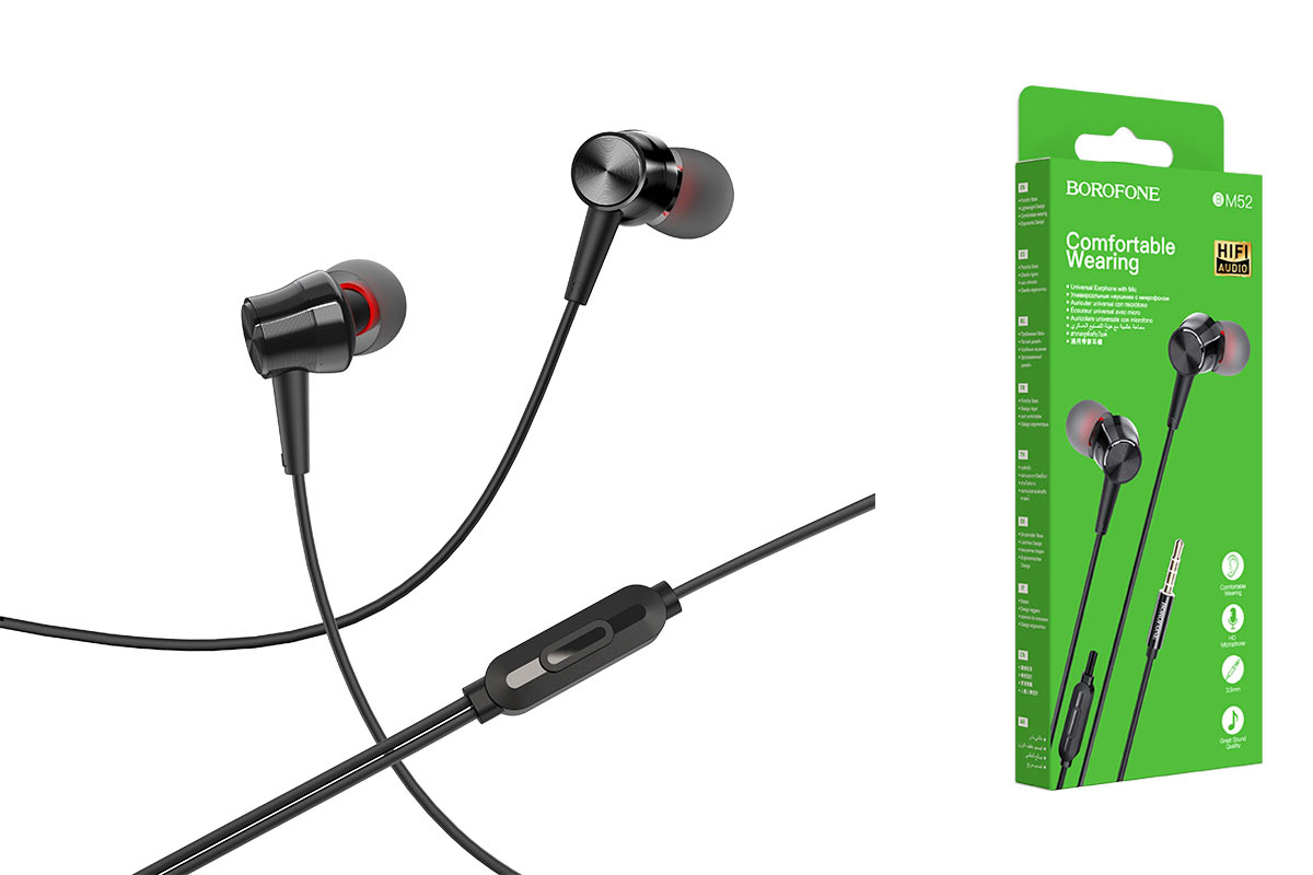 фото Наушники bm52 revering universal earphones 3.5мм 1,2 метра borofone