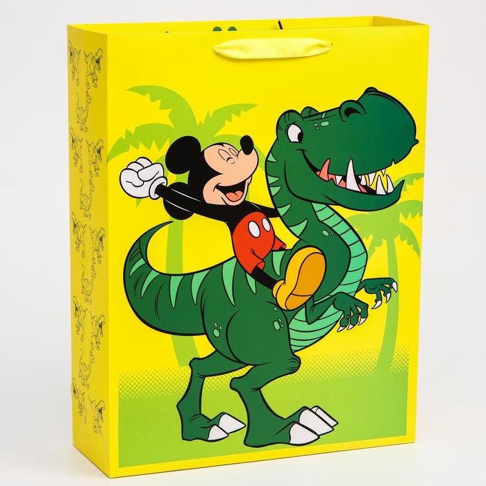 

Подарочный пакет ламинированный вертикальный Dino, Микки Маус, 31х40х11 см, Желтый