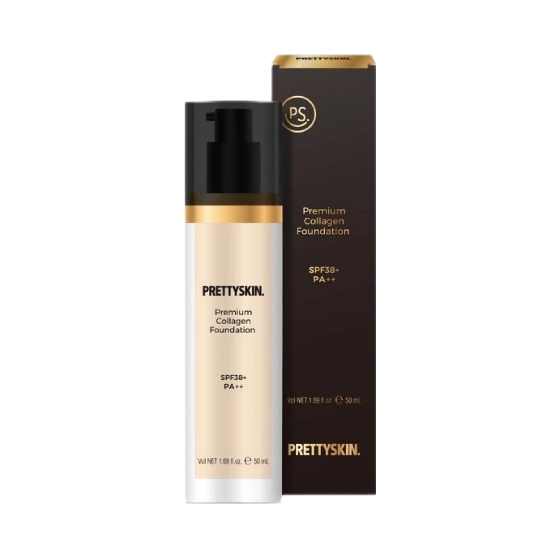 Тональный крем PrettySkin Premium Collagen Foundation SPF38+PA++ с коллагеном, тон №21