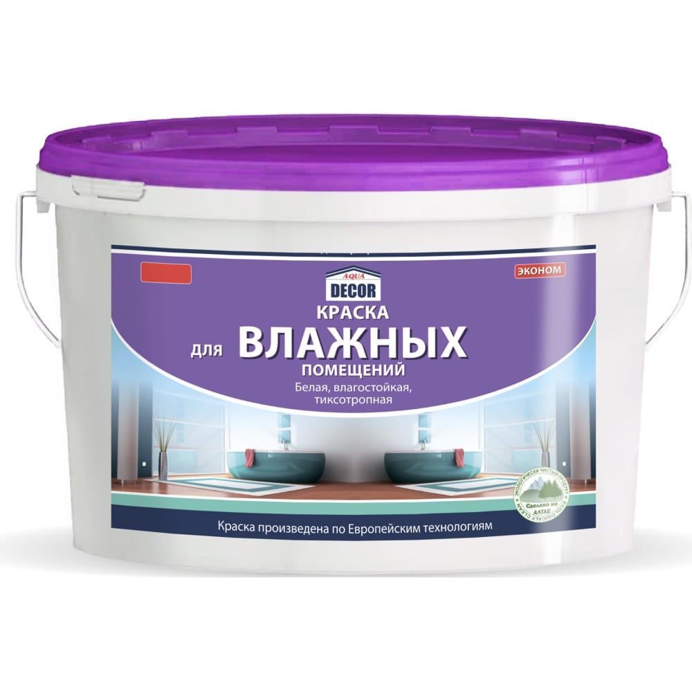 Aquadecor Краска для влажных помещений 2.4кг 4шт УТ-00000327