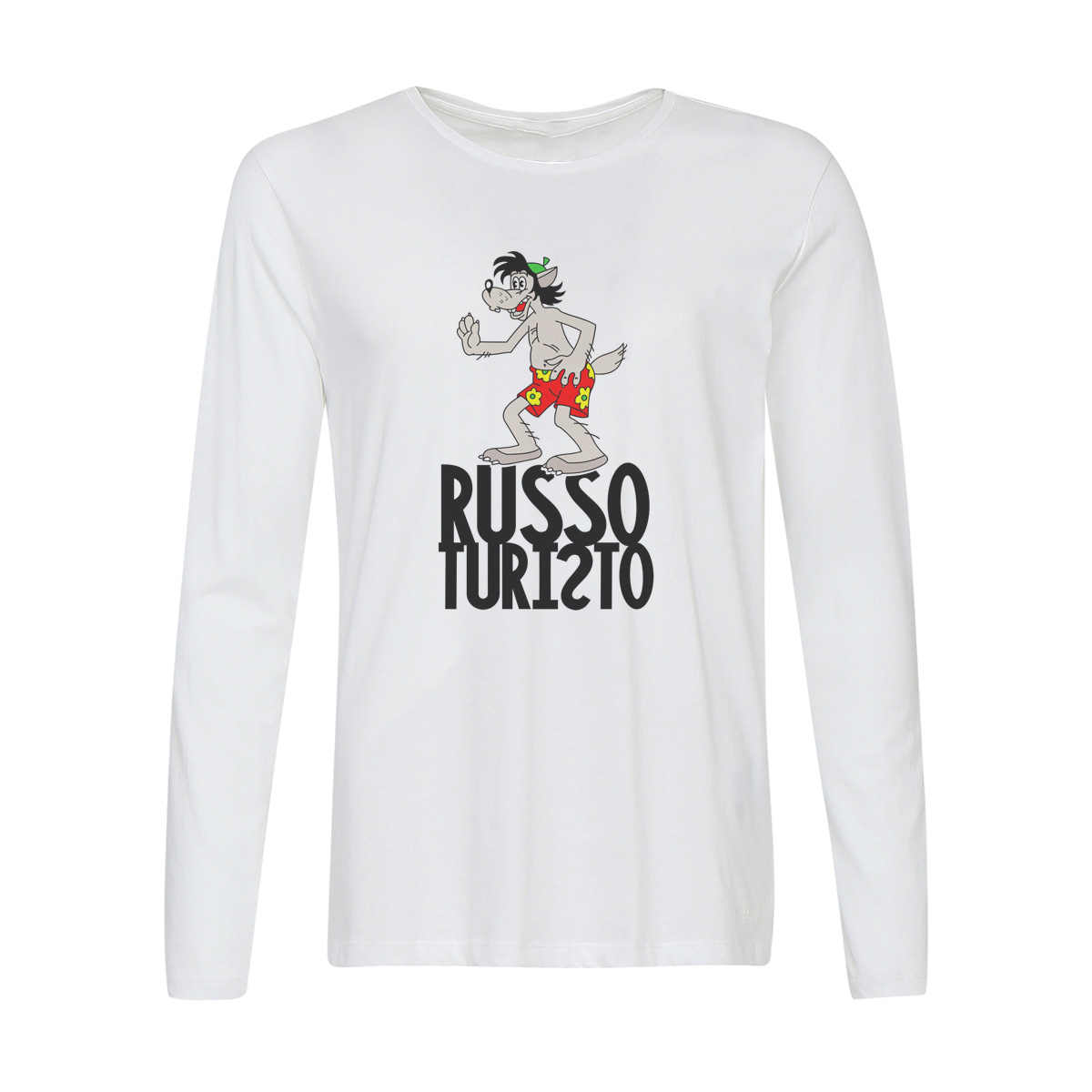 

Лонгслив CoolPodarok Прикол. Волк. Russo turisto, w0151383